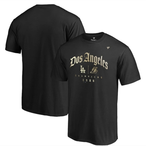 FANATICS Los Angeles Branded 2020 Dual City Champions Dos Angeles Shirt SZ large - Picture 1 of 8